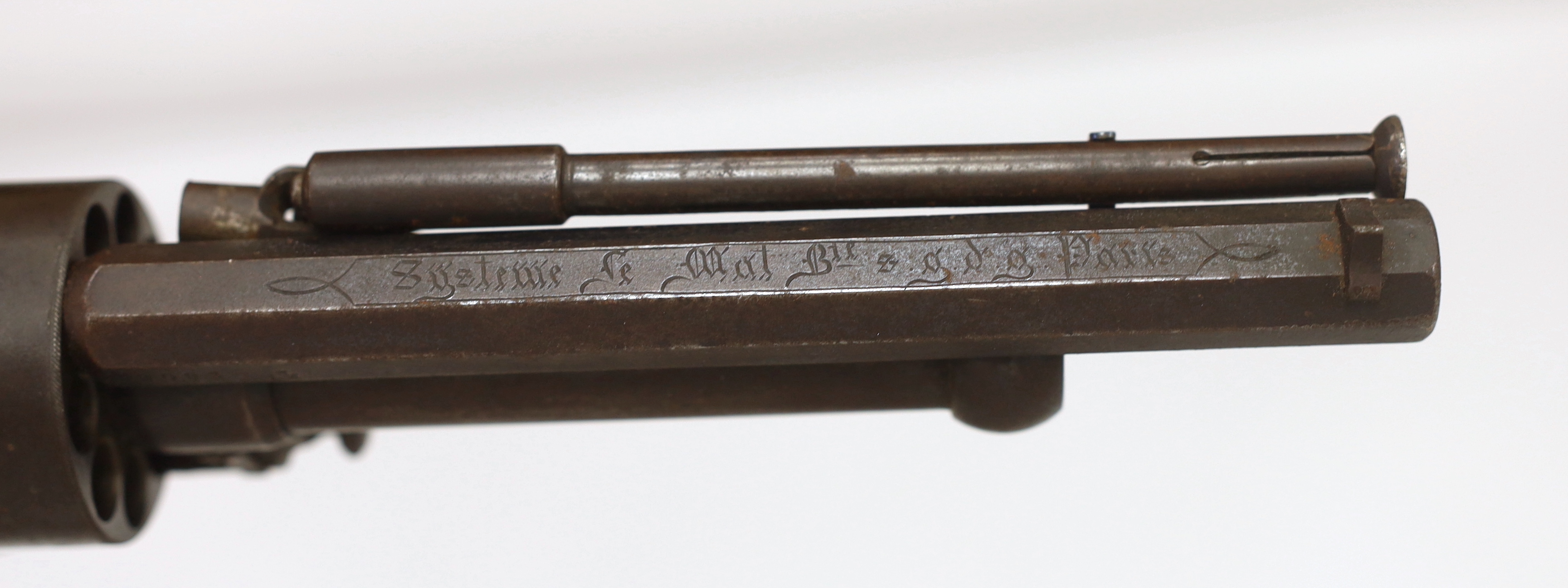 A good scarce nine short Le Matt 'Grape-Shot' single action percussion revolver